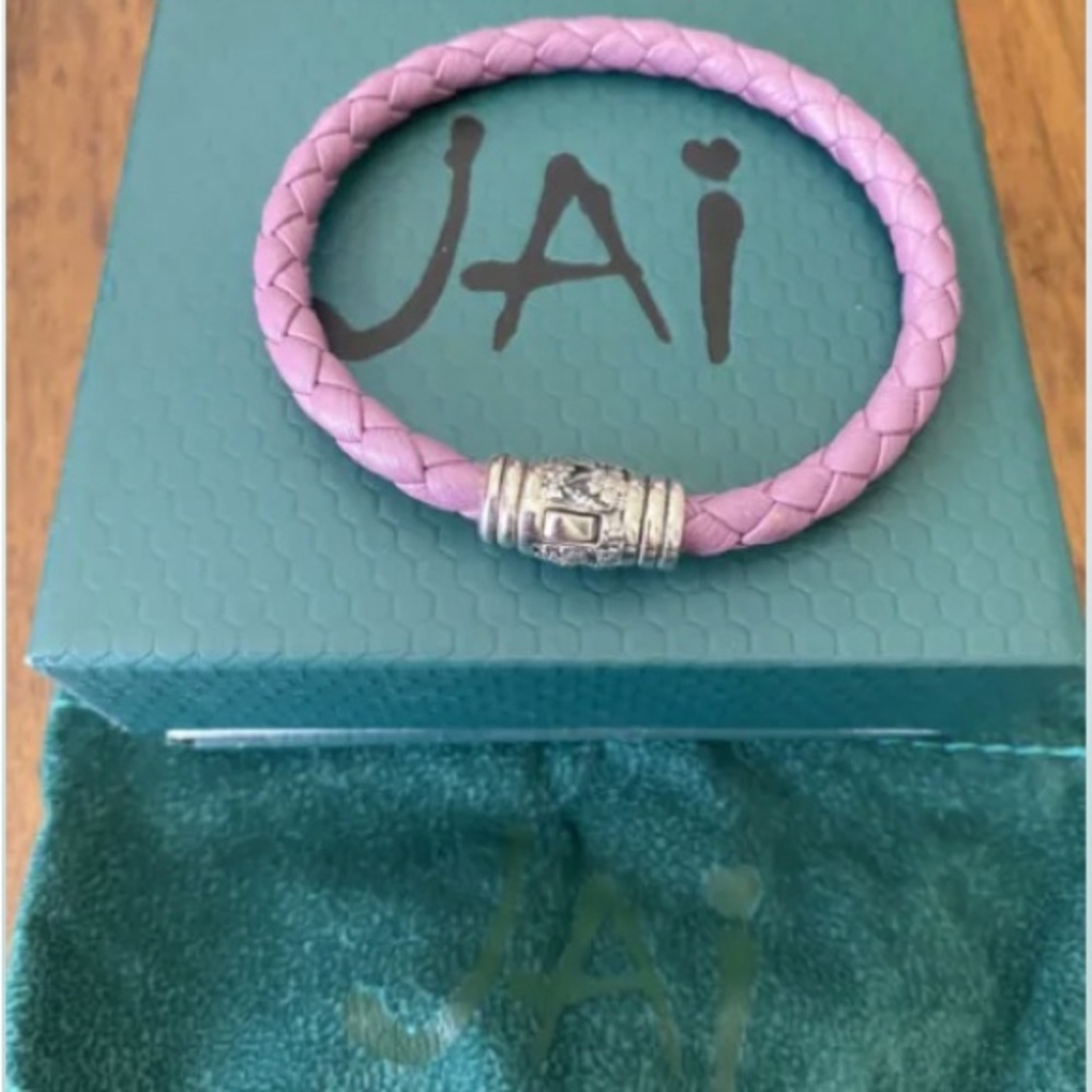 JAI by John Hardy QVC Leather Sterling Silver Bracelet With Box And Dustbag 8”
